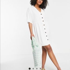 ASOS smock white dress with buttons